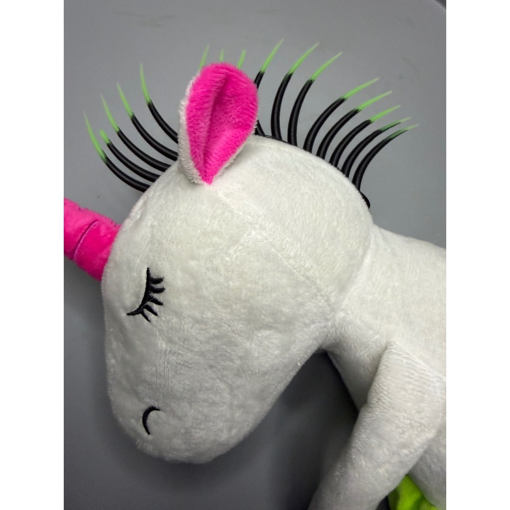 A&A Global Industries Unicorn Plush‎ White Pink Neon Green Punk Spike Mane